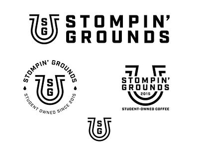 Stompin' Grounds Logo Concept campus coffee colt colts grounds high school horseshoe logo school