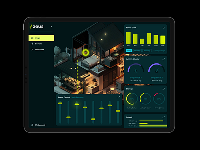 Zeus Electric Concept App 3d app design branding design electric ev motion graphics product design solar ui ux