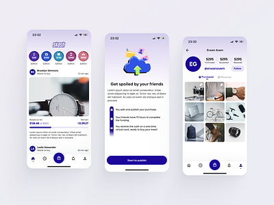 Collaborative pot Mobile App (project) app bank brand identity branding cagnotte collaborative design finance financial friend graphic design logo pot social ui ux