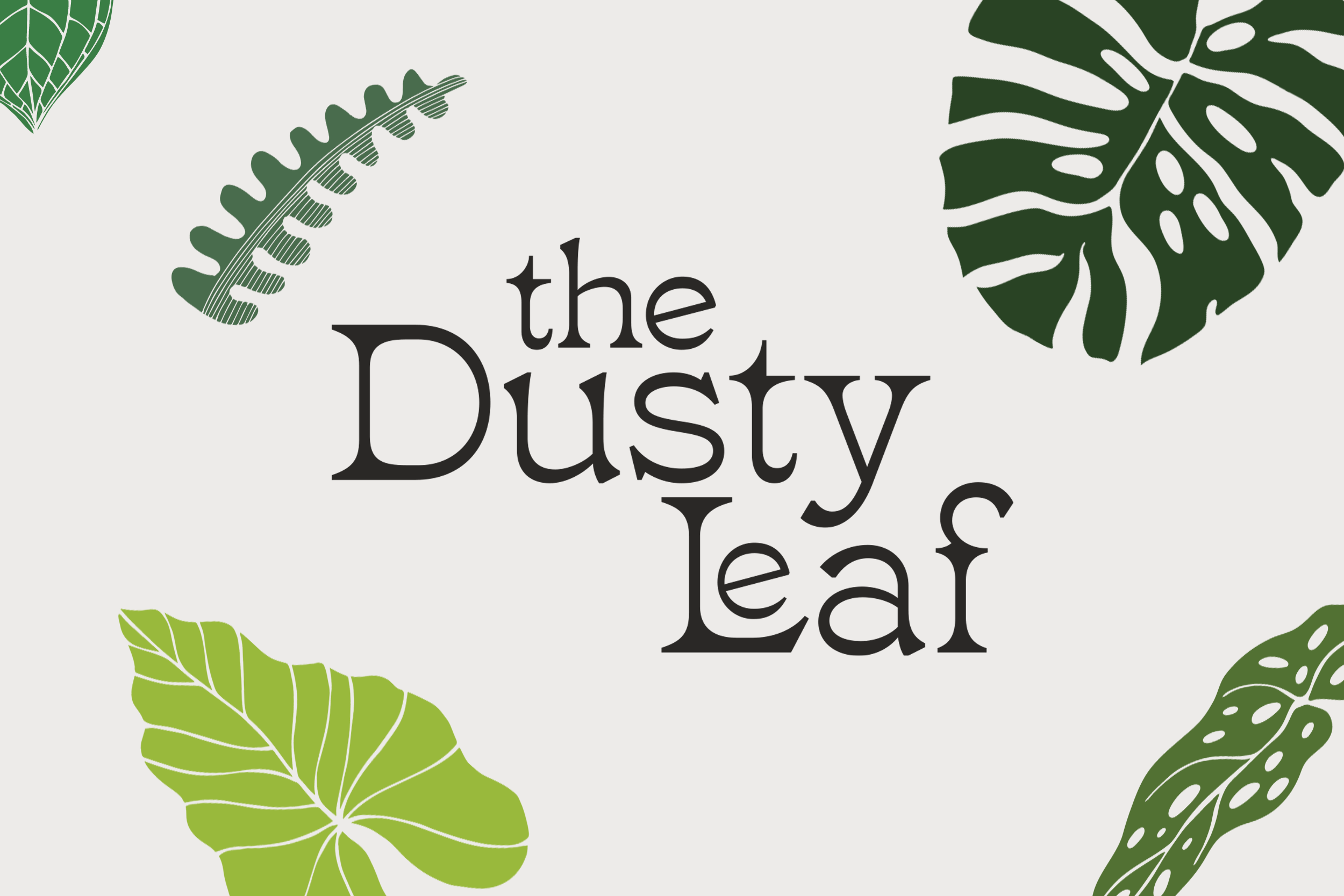 The Dusty Leaf branding logo plants