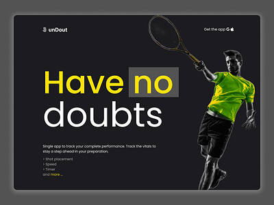 Tennis Performance tracker - Landing Page branding design ui ux