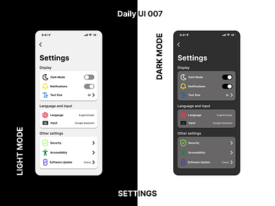 Daily UI-007: Settings appui challenge dailychallenge dailyui figma figmadesign interactiondesign uidesign uiux uxdesign webdesign