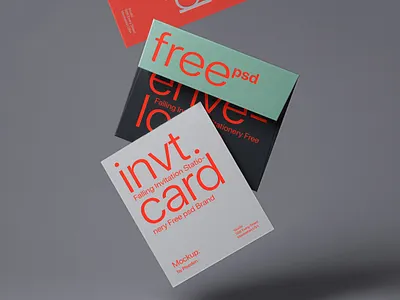 Free Gravity Invitation Psd Stationery Mockup envelope mockup invitation card mockup letter mockup