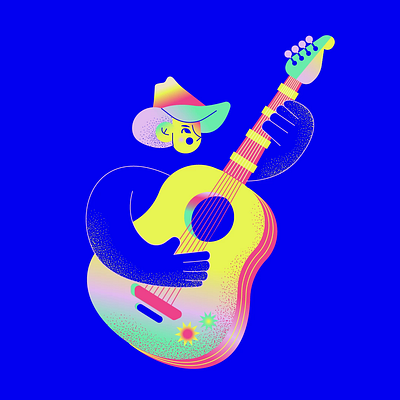 Sing along with me!! adobe illustrator after effects animation colorful illustration colorful vector design graphic design guitar guitar animation illustration motion graphics