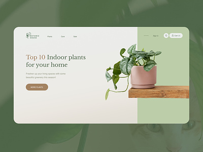 Landing page - Botanic house design onlinestore plants top10 ui web webdesign