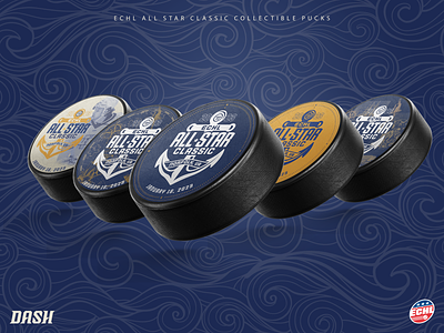 2023 ECHL All Star Classic Collectible Pucks | Concept Designs brand branding design graphic design hockey print puck vector