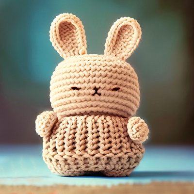 Untitled animal art bunny character concept design digital illustration knitted rabbit