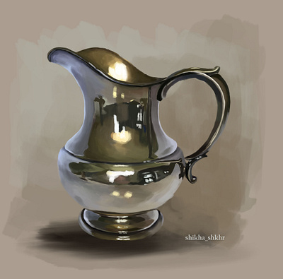 Still life artwork design digital art digital painting graphic design illustration jug logo metal nft painting photoshop sketch still life