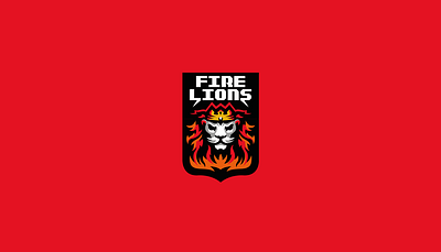 FIRE LIONS logo - FOR SALE brand design esports fire fireman fuego gaming graphic design lion logo mascot red vector