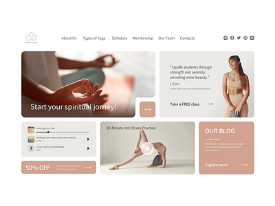 Yoga Studio Hero Page Concept concept hero page landing landing page promo ui ux web design yoga yoga studio