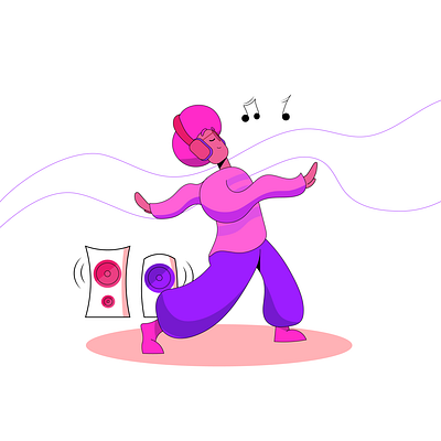 Dancing Guy adobe illustrator cartoon character character design corporate dance design digital art digital painting illustration illustrator lines music pink purple vector