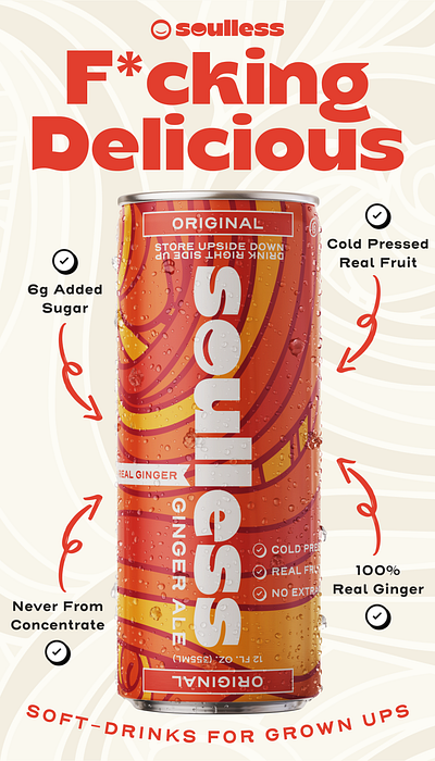 Soulless Ginger Ale - Door Poster for distributors. beverage branding design infographic label design poster soulless soulless ginger ale
