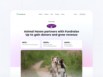 FundraiseUp – Animal haven / Case studies animal haven branding case studies charity design figma fundraiseup landing page portfolio product design ui ux