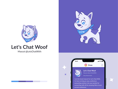 Mascot of LetsChatWith adobe illustration adobe photoshop app character cute design dog funny illustration mascot puppy scetch vector vector illustration web