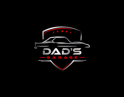 Dad's Garage Logo auto logo car logo car shield logo design elegant emblem garage logo graphic design logo logo design shield lgoo