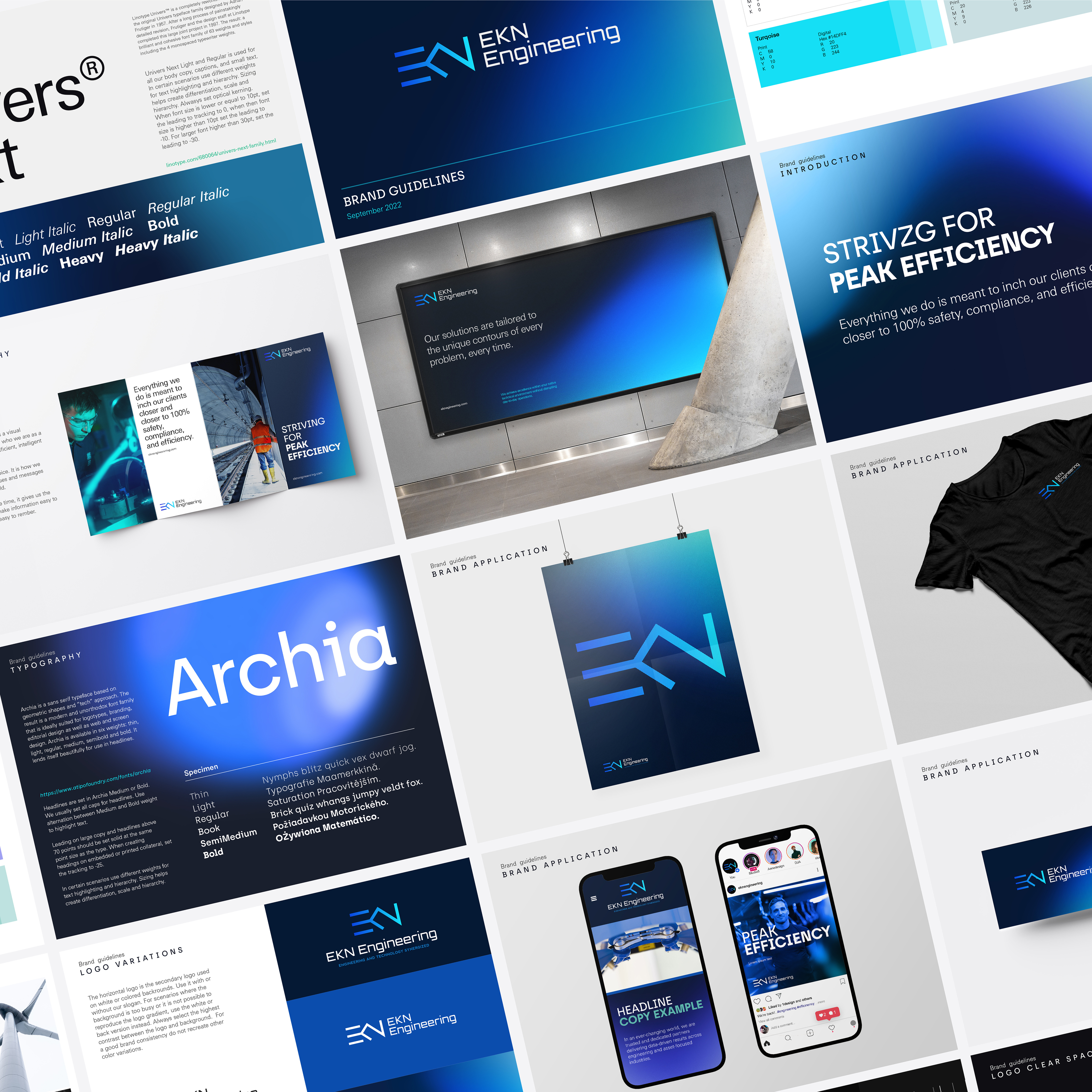 EKN Branding Guidelines blue brand book brand guide brand manual branding data digital energy high end logo minimalist premium