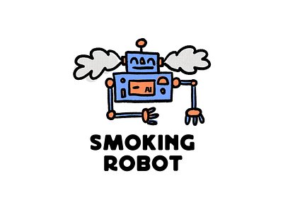 Smoking Robot Ai newsletter and blog ai bard bing blog brand branding chatgpt logo newsletter openai