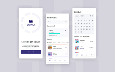 Studyly – EdTech mobile app design education elearning mobile app ui