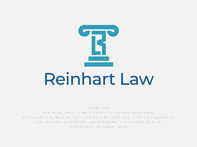 Reinhart Law Logo Design design elegant graphic design law law logo logo logo design lr letter lr letter logo lr logo lr pillar logo minimal logo pillar logo