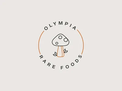 Olympia Rare Foods Logo Design design elegant elegant logo food logo graphic design hand drawn logo logo logo design minimal logo mushroom logo