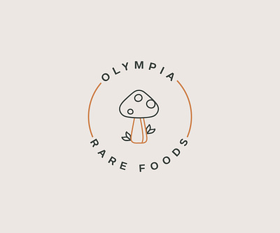 Olympia Rare Foods Logo Design design elegant elegant logo food logo graphic design hand drawn logo logo logo design minimal logo mushroom logo