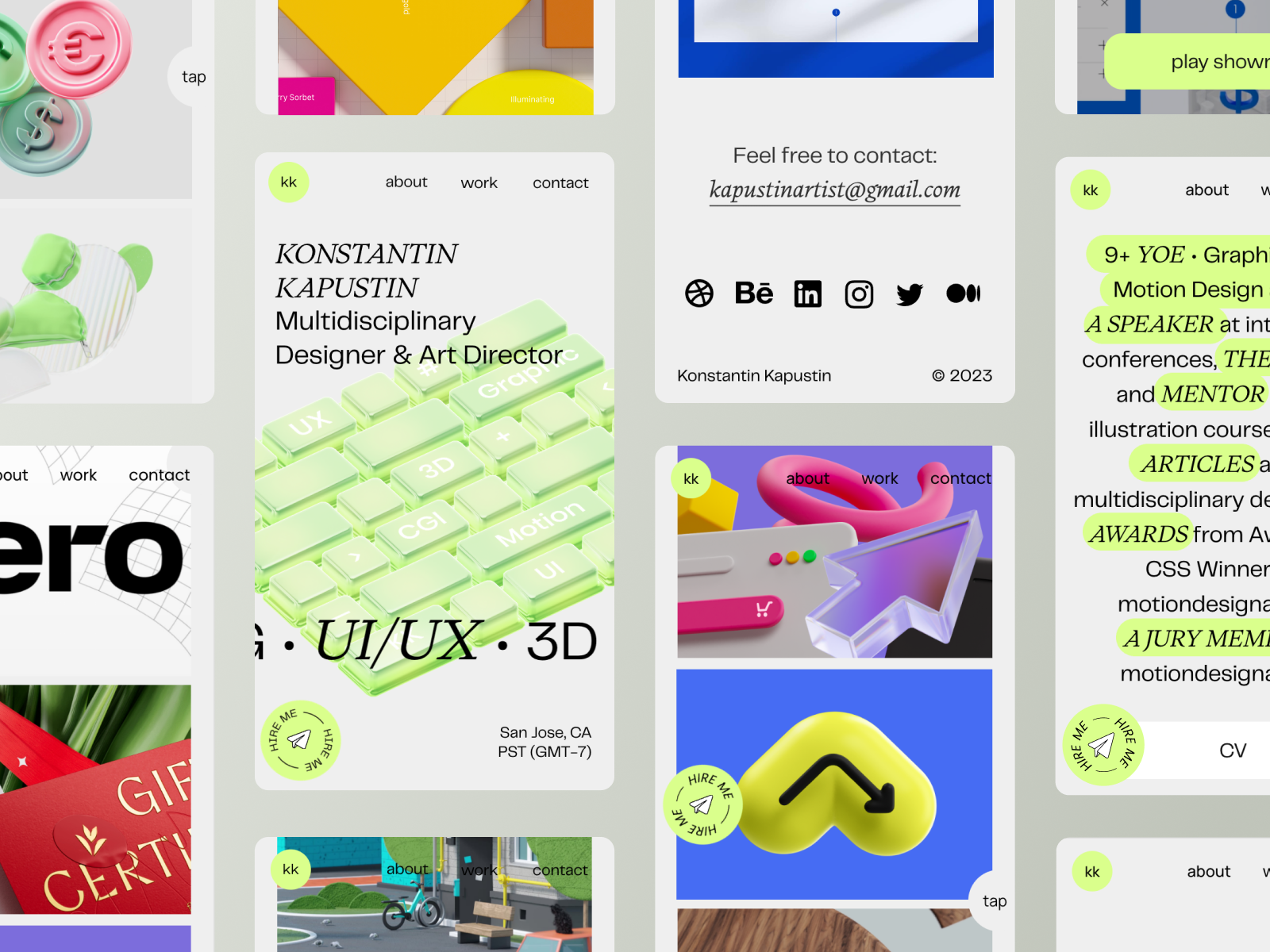 🎨 3d colorful mobile personal portfolio trend ui web
