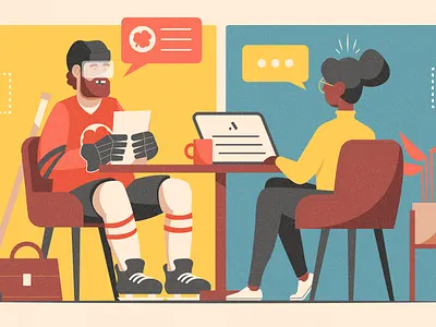 Building a team: Interviewing 2d art blog branding clean colorful designfigma illustration illustrator minimal vecot