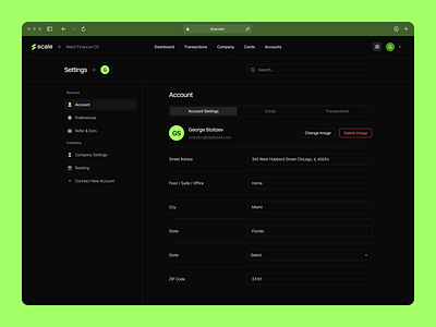 Scale ✳ Settings branding clean company dashboard design figma finance flow modern pixel perfect process product profile settings ui user centered ux web3