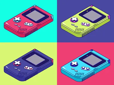 Gameboy Color clean color design gameboy illustration isometric