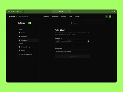 Scale ✳ Refer & Earn branding clean dashboard design earn figma finance minimal modern pixel perfect process product refer scale settings ui user flow ux web3