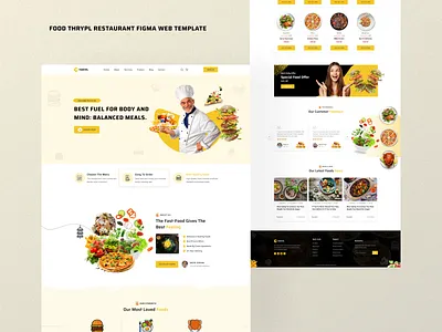 Food Restaurant Figma Web Design animation branding design food food landing page graphic design illustration landingpage logo restaurant website ui ux vector