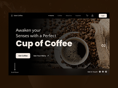 Coffee website design branding design figma graphic design illustration logo ui uiux ux vector
