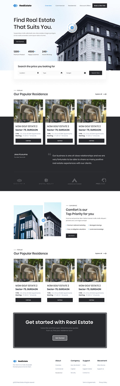 RealEstate Website app branding design graphic design illustration logo typography ui ux vector