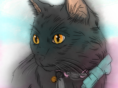 My Precious Luna Kitty cat illustration illustrator ipad pro kitty kitty heaven procreate app rainbow bridge rest in peace