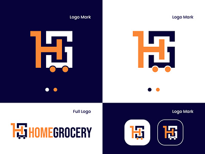 Home Grocery Logo app branding design graphic design illustration logo typography ui ux vector