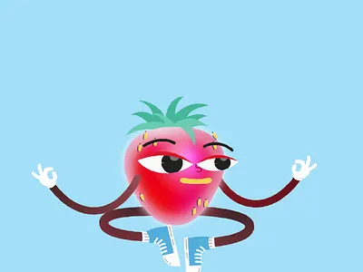 stressed strawberry aftereffects animation characteranimation motion graphics