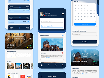 Travel Planner Application application book booking branding car case study concept design dotchallenge hotel plane planner room ship taxi ticket travel travel planner ui ux