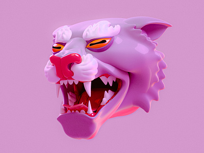 3D Cat 3d blender cat illustration panther pink tiger