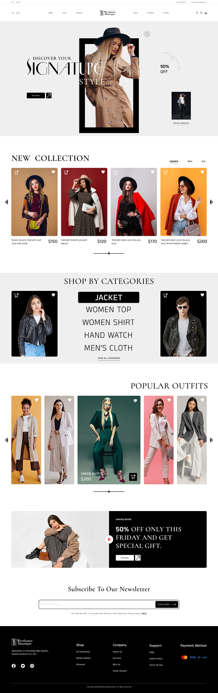 Ecommerce Fashion Website Landing page by Mohammed Sohel on Dribbble