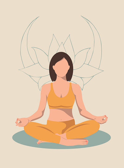 Faceless style illustration artists faceless graphic design illustration poster ui vector yoga