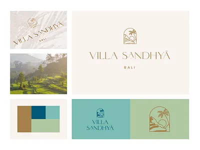 Villa Sandhya Bali Logo🏝️🌺🏖️🍹🐒 branding earthy graphic design logo logodesign luxury minimalist palmlogo resortlogo travel