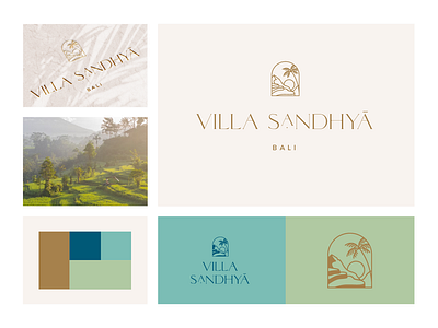 Villa Sandhya Bali Logo branding earthy graphic design logo logodesign luxury minimalist palmlogo resortlogo travel