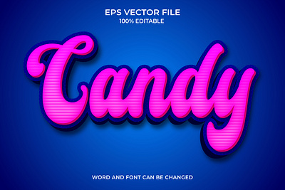 Realistic Candy 3D editable text style effect business