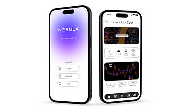 Nebula - eBike App Design app branding clean design ebike logo material minimal ui ux
