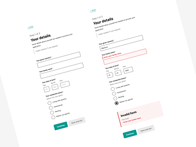 Form Errors design system error fieldset form input ui web