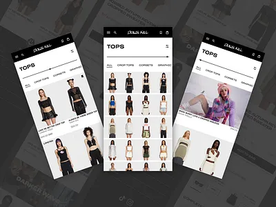 Ecommerce Mobile Product Listing Page design ui