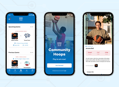 Community Hoops - Mobile App app design mobile ui ux