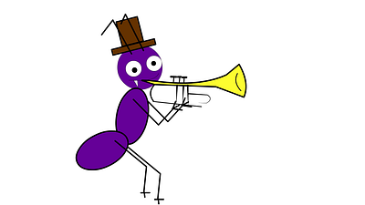 Trumpeter ant animation cartoon graphic design illustration ui vector