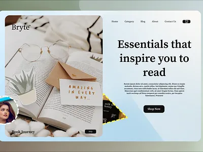 Bryte : Hero page app book bookwebsite branding design graphic design illustration landing page logo typography ui ux vector website