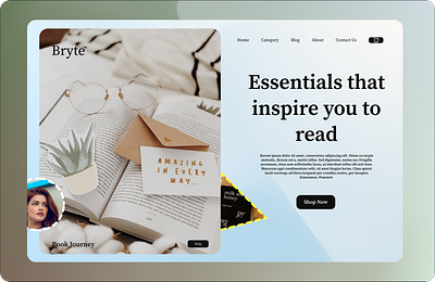 Bryte : Hero page app book bookwebsite branding design graphic design illustration landing page logo typography ui ux vector website
